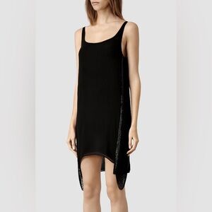 All Saints Acalia Black Asymmetrical Dress
